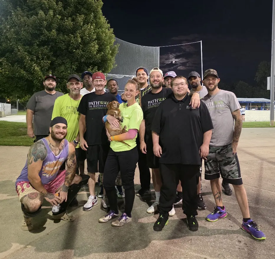 Pathway to Recovery residents and supporters together at a community event